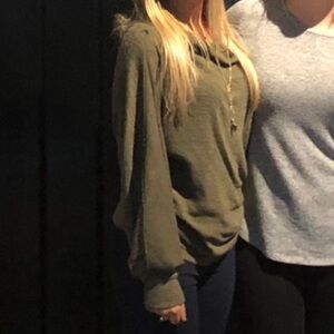 Free People olive green top